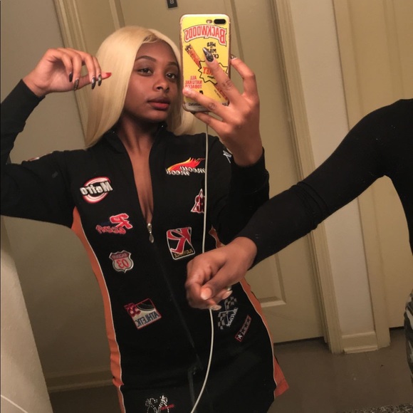 BLACK MOTOR SPORT DRESS - Picture 2 of 2